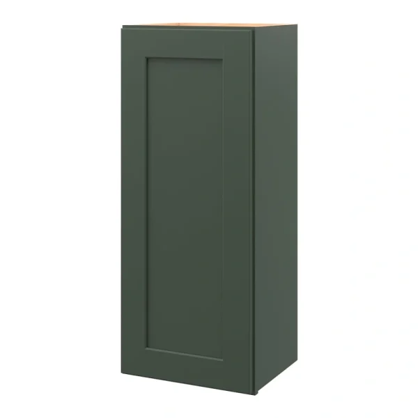 allen + roth Galway 15-in W x 36.125-in H x 12-in D Sage Wall Fully Assembled Cabinet (Flat Panel Shaker Door Style)
