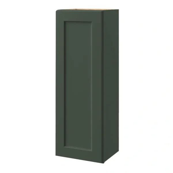 allen + roth Galway 15-in W x 42.125-in H x 12-in D Sage Wall Fully Assembled Cabinet (Flat Panel Shaker Door Style)