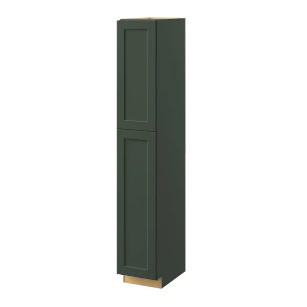 allen + roth Galway 15-in W x 90-in H x 24-in D Sage Pantry Fully Assembled Cabinet (Flat Panel Shaker Door Style)