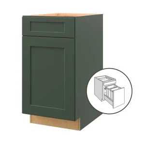 allen + roth Galway 18-in W x 34.5-in H x 24-in D Sage 1-Drawer Pull-out Wastebasket Base Fully Assembled Cabinet (Flat Panel Shaker Style)