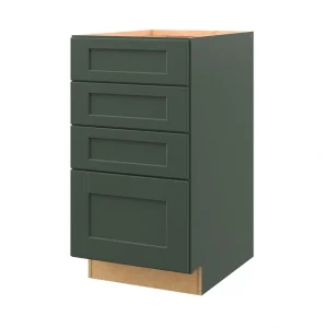 allen + roth Galway 18-in W x 34.5-in H x 24-in D Sage 3-Drawer Base Fully Assembled Cabinet (Flat Panel Style)