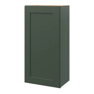 allen + roth Galway 18-in W x 36.125-in H x 12-in D Sage Wall Fully Assembled Cabinet (Flat Panel Shaker Door Style)
