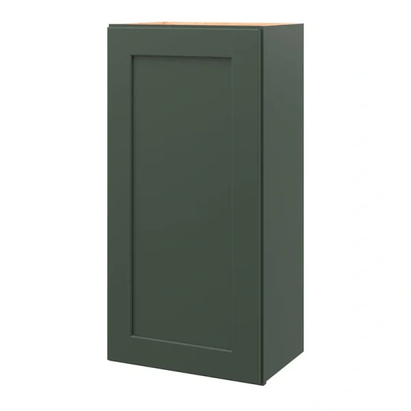 allen + roth Galway 18-in W x 36.125-in H x 12-in D Sage Wall Fully Assembled Cabinet (Flat Panel Shaker Door Style)