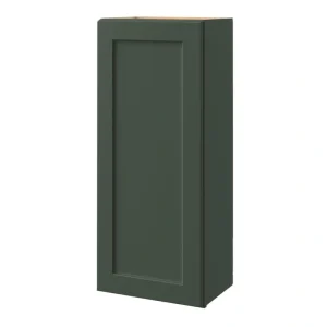 allen + roth Galway 18-in W x 39.125-in H x 12-in D Sage Wall Fully Assembled Cabinet (Flat Panel Shaker Door Style)