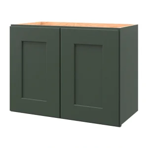 allen + roth Galway 24-in W x 18.125-in H x 12-in D Sage Wall Fully Assembled Cabinet (Flat Panel Shaker Door Style)