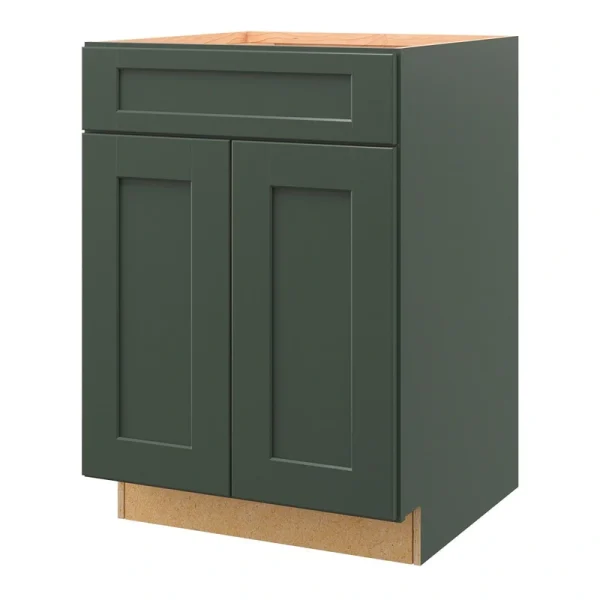 allen + roth Galway 24-in W x 34.5-in H x 24-in D Sage 1-Drawer Base Fully Assembled Cabinet (Flat Panel Shaker Style) T726926639