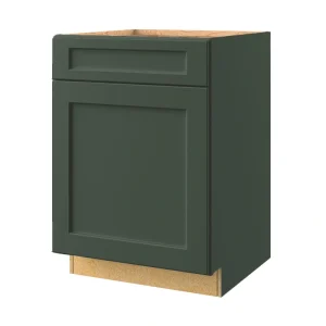 allen + roth Galway 24-in W x 34.5-in H x 24-in D Sage 1-Drawer Base Fully Assembled Cabinet (Flat Panel Shaker Style) T726926641
