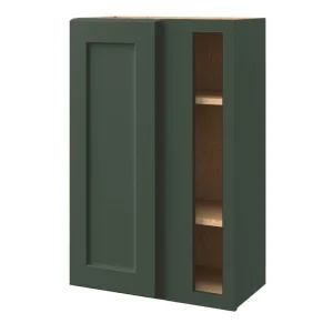 allen + roth Galway 24-in W x 36.125-in H x 12-in D Sage Blind Corner Wall Fully Assembled Cabinet (Flat Panel Shaker Style)