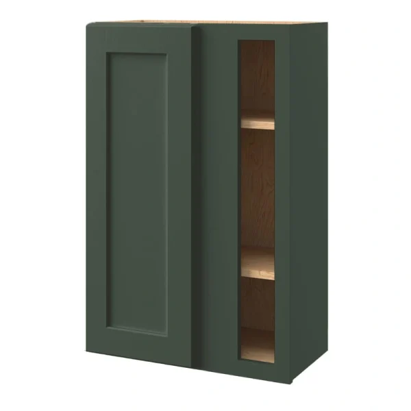 allen + roth Galway 24-in W x 36.125-in H x 12-in D Sage Blind Corner Wall Fully Assembled Cabinet (Flat Panel Shaker Style)
