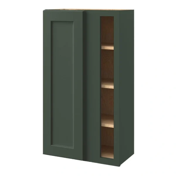 allen + roth Galway 24-in W x 39.125-in H x 12-in D Sage Blind Corner Wall Fully Assembled Cabinet (Flat Panel Shaker Style)