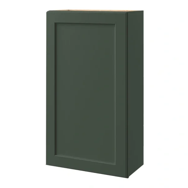 allen + roth Galway 24-in W x 39.125-in H x 12-in D Sage Wall Fully Assembled Cabinet (Flat Panel Shaker Door Style)