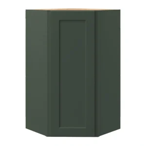 allen + roth Galway 24-in W x 42.125-in H x 12-in D Sage Diagonal Corner Wall Fully Assembled Cabinet (Flat Panel Shaker Style)