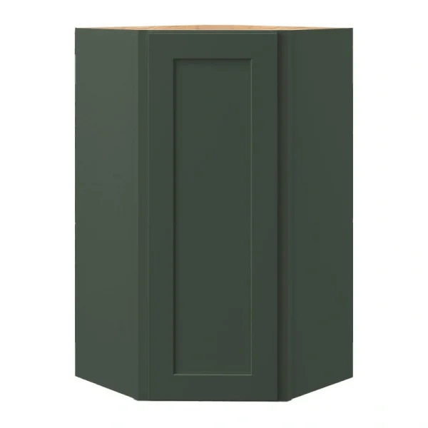 allen + roth Galway 24-in W x 42.125-in H x 12-in D Sage Diagonal Corner Wall Fully Assembled Cabinet (Flat Panel Shaker Style)