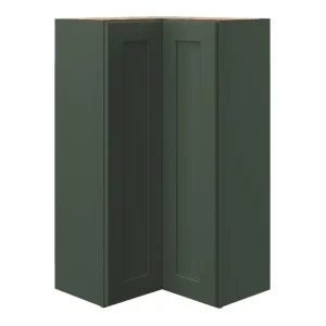 allen + roth Galway 24-in W x 42.125-in H x 12-in D Sage Diagonal Corner Wall Fully Assembled Cabinet (Flat Panel Square Style)