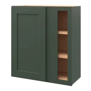 allen + roth Galway 27-in W x 30.125-in H x 12-in D Sage Blind Corner Wall Fully Assembled Cabinet (Flat Panel Shaker Style)