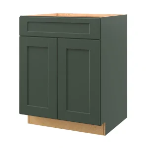 allen + roth Galway 27-in W x 34.5-in H x 24-in D Sage 1-Drawer Base Fully Assembled Cabinet (Flat Panel Shaker Style)
