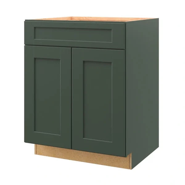 allen + roth Galway 27-in W x 34.5-in H x 24-in D Sage 1-Drawer Base Fully Assembled Cabinet (Flat Panel Shaker Style)