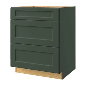 allen + roth Galway 27-in W x 34.5-in H x 24-in D Sage 3-Drawer Base Fully Assembled Cabinet (Flat Panel Style)