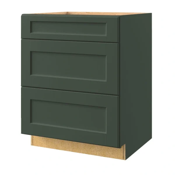allen + roth Galway 27-in W x 34.5-in H x 24-in D Sage 3-Drawer Base Fully Assembled Cabinet (Flat Panel Style)