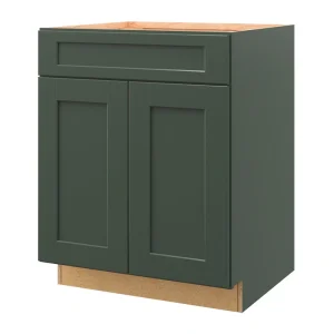 allen + roth Galway 27-in W x 34.5-in H x 24-in D Sage Sink Base Fully Assembled Cabinet (Flat Panel Shaker Style)