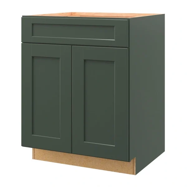 allen + roth Galway 27-in W x 34.5-in H x 24-in D Sage Sink Base Fully Assembled Cabinet (Flat Panel Shaker Style)