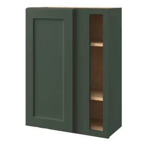 allen + roth Galway 27-in W x 36.125-in H x 12-in D Sage Blind Corner Wall Fully Assembled Cabinet (Flat Panel Shaker Style)