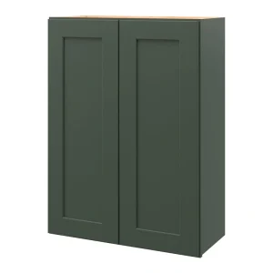 allen + roth Galway 27-in W x 36.125-in H x 12-in D Sage Wall Fully Assembled Cabinet (Flat Panel Shaker Door Style)