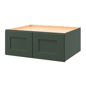 allen + roth Galway 30-in W x 12.125-in H x 24-in D Sage Wall Fully Assembled Cabinet (Flat Panel Shaker Door Style)