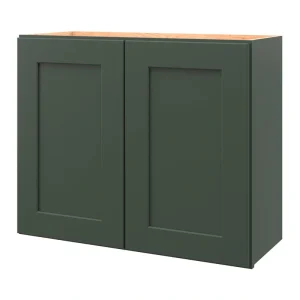 allen + roth Galway 30-in W x 24.5-in H x 12-in D Sage Wall Fully Assembled Cabinet (Flat Panel Shaker Door Style)