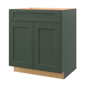 allen + roth Galway 30-in W x 34.5-in H x 24-in D Sage 1-Drawer Base Fully Assembled Cabinet (Flat Panel Shaker Style)
