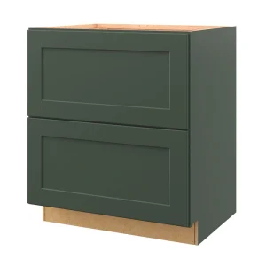 allen + roth Galway 30-in W x 34.5-in H x 24-in D Sage 2-Drawer Base Fully Assembled Cabinet (Flat Panel Style)