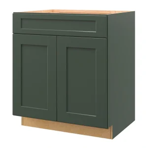 allen + roth Galway 30-in W x 34.5-in H x 24-in D Sage Sink Base Fully Assembled Cabinet (Flat Panel Shaker Style)