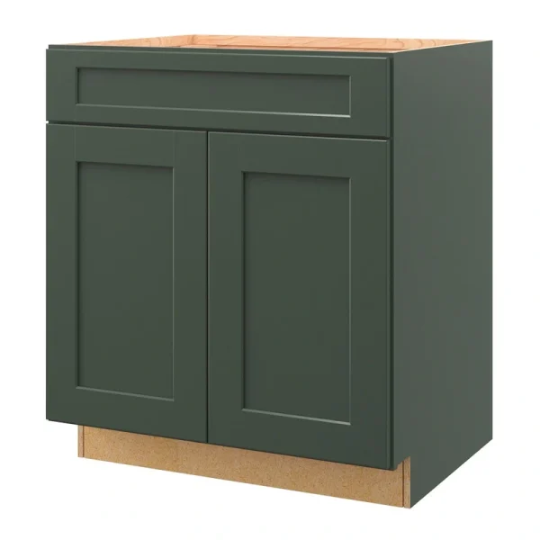 allen + roth Galway 30-in W x 34.5-in H x 24-in D Sage Sink Base Fully Assembled Cabinet (Flat Panel Shaker Style)
