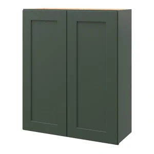 allen + roth Galway 30-in W x 36.125-in H x 12-in D Sage Wall Fully Assembled Cabinet (Flat Panel Shaker Door Style) T726926602