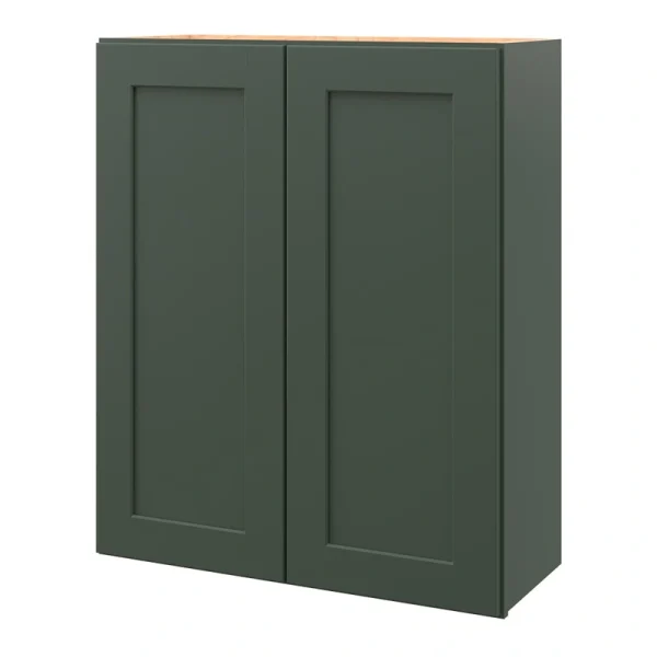 allen + roth Galway 30-in W x 36.125-in H x 12-in D Sage Wall Fully Assembled Cabinet (Flat Panel Shaker Door Style) T726926602