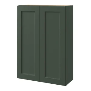 allen + roth Galway 30-in W x 42-in H x 12-in D Sage Wall Fully Assembled Cabinet (Flat Panel Shaker Door Style)