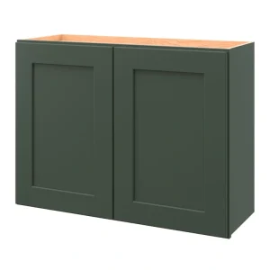 allen + roth Galway 33-in W x 24.5-in H x 12-in D Sage Wall Fully Assembled Cabinet (Flat Panel Shaker Door Style)