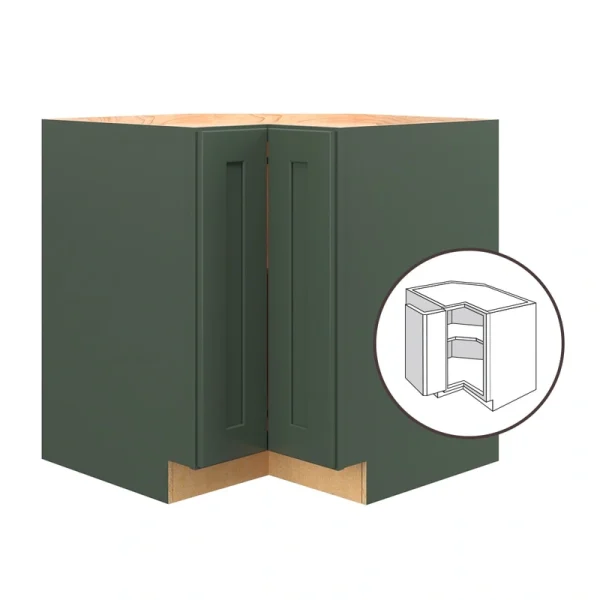 allen + roth Galway 33-in W x 34.5-in H x 24-in D Sage Diagonal Corner Base Fully Assembled Cabinet (Flat Panel Shaker Style) T726926586