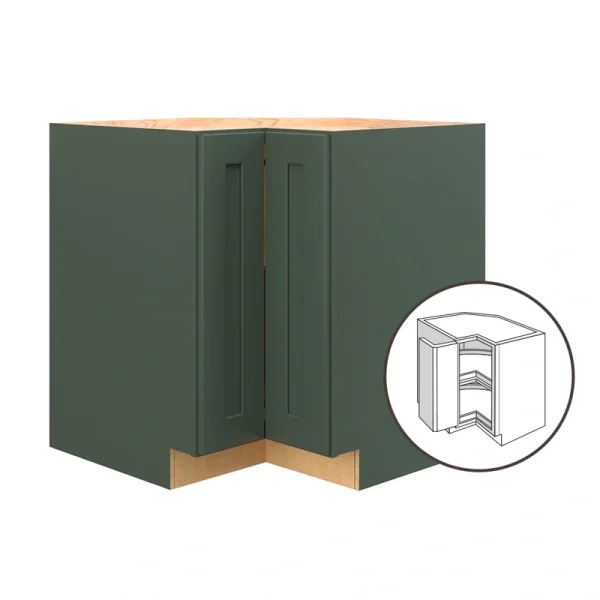 allen + roth Galway 33-in W x 34.5-in H x 24-in D Sage Lazy Susan Corner Base Fully Assembled Cabinet (Flat Panel Shaker Style)