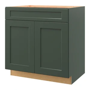allen + roth Galway 33-in W x 34.5-in H x 24-in D Sage Sink Base Fully Assembled Cabinet (Flat Panel Shaker Style)