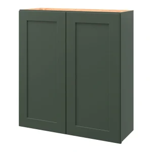 allen + roth Galway 33-in W x 36.125-in H x 12-in D Sage Wall Fully Assembled Cabinet (Flat Panel Shaker Door Style)