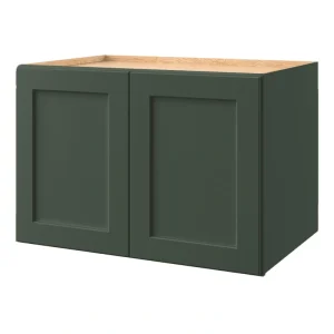 allen + roth Galway 36-in W x 24.5-in H x 24-in D Sage Wall Fully Assembled Cabinet (Flat Panel Square Door Style)