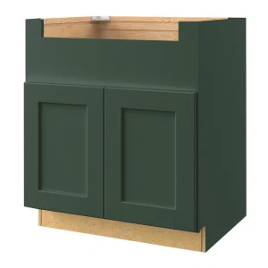 allen + roth Galway 36-in W x 34.5-in H x 24-in D Sage Apron Front Sink Base Fully Assembled Cabinet (Flat Panel Shaker Style)