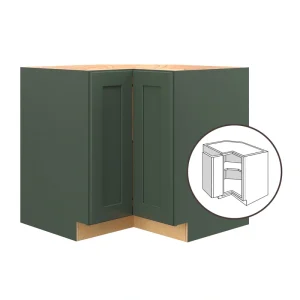 allen + roth Galway 36-in W x 34.5-in H x 24-in D Sage Diagonal Corner Base Fully Assembled Cabinet (Flat Panel Shaker Style) T726926565