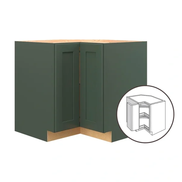 allen + roth Galway 36-in W x 34.5-in H x 24-in D Sage Lazy Susan Corner Base Fully Assembled Cabinet (Flat Panel Shaker Style) T726926561