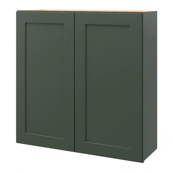 allen + roth Galway 36-in W x 36.125-in H x 12-in D Sage Wall Fully Assembled Cabinet (Flat Panel Shaker Door Style)