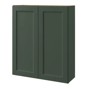 allen + roth Galway 36-in W x 39-in H x 12-in D Sage Wall Fully Assembled Cabinet (Flat Panel Square Door Style)