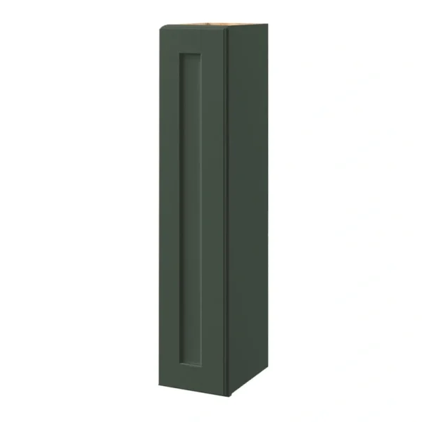 allen + roth Galway 9-in W x 39.125-in H x 12-in D Sage Wall Fully Assembled Cabinet (Flat Panel Square Door Style)