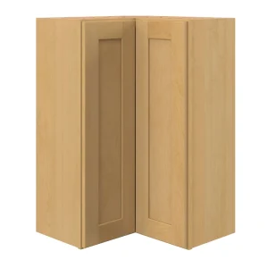 allen + roth Glenloch 24-in W x 36.125-in H x 12-in D Rye Diagonal Corner Wall Fully Assembled Cabinet (Flat Panel Square Style)