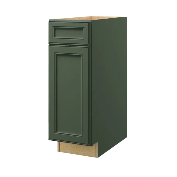allen + roth Heathrow 12-in W x 34.5-in H x 24-in D Sage 1-Drawer Base Fully Assembled Cabinet (Recessed Panel Square Style)